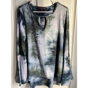 Olivia Sky Large Stretchy Soft Tunic / Shirt - Bell Sleeves